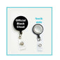 Cute felt retractable badge reel, black badge holder with retractable cord clip