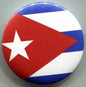 Cuban flag round pinback button with red, white, and blue stripes and a white star