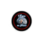 2.25-inch pinback button, black with red border and Save the Planet globe graphic