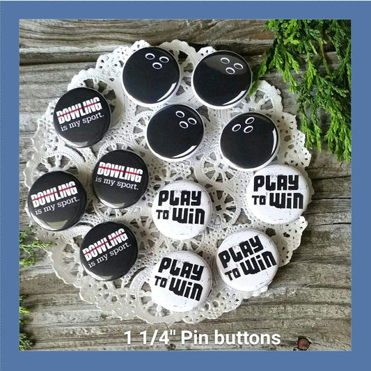 Button Pins 12 Bowling Pins * 1 1 4 PINBACK Buttons Bowl League Team USA New Pin Badges Default Title