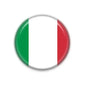 Italy national flag pinback button badge with green, white, and red vertical stripes