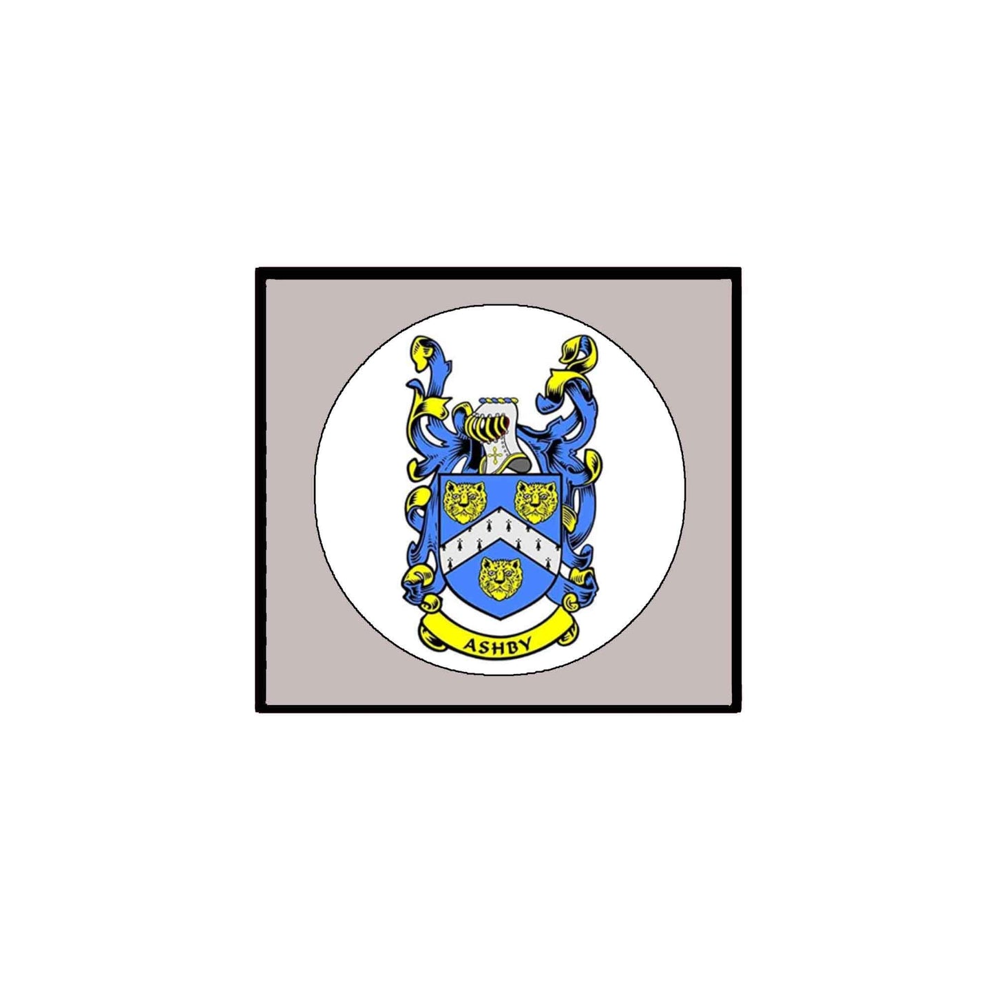 Ashby Family Crest 3-inch Coat of Arms Fridge Round Magnet Default Title