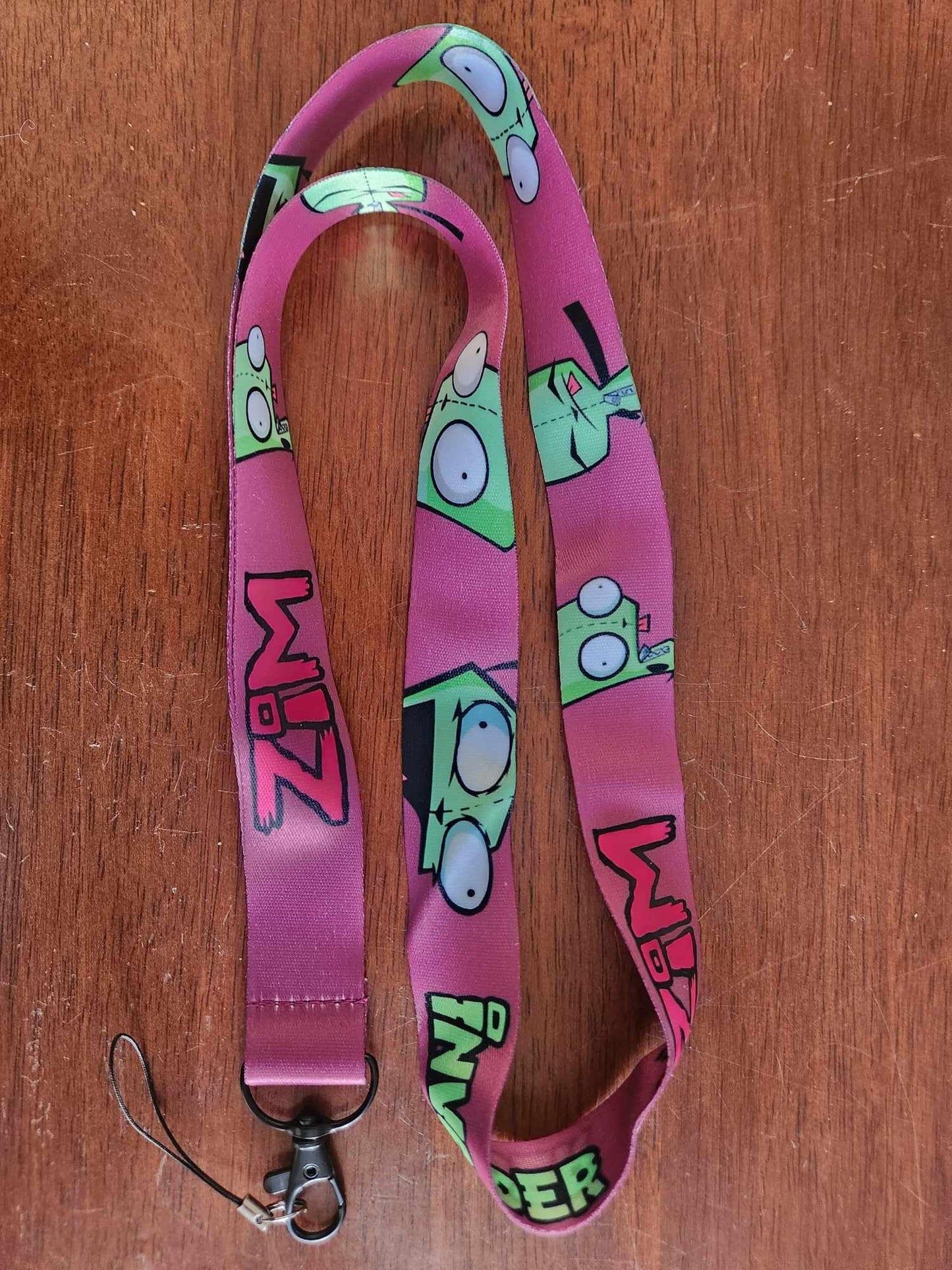 Zim Lanyard Keychain Holder Pink Invader Purple Love Gir