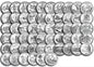 Coin-style fridge magnet, silver tone, 2.25-inch round USA quarter design