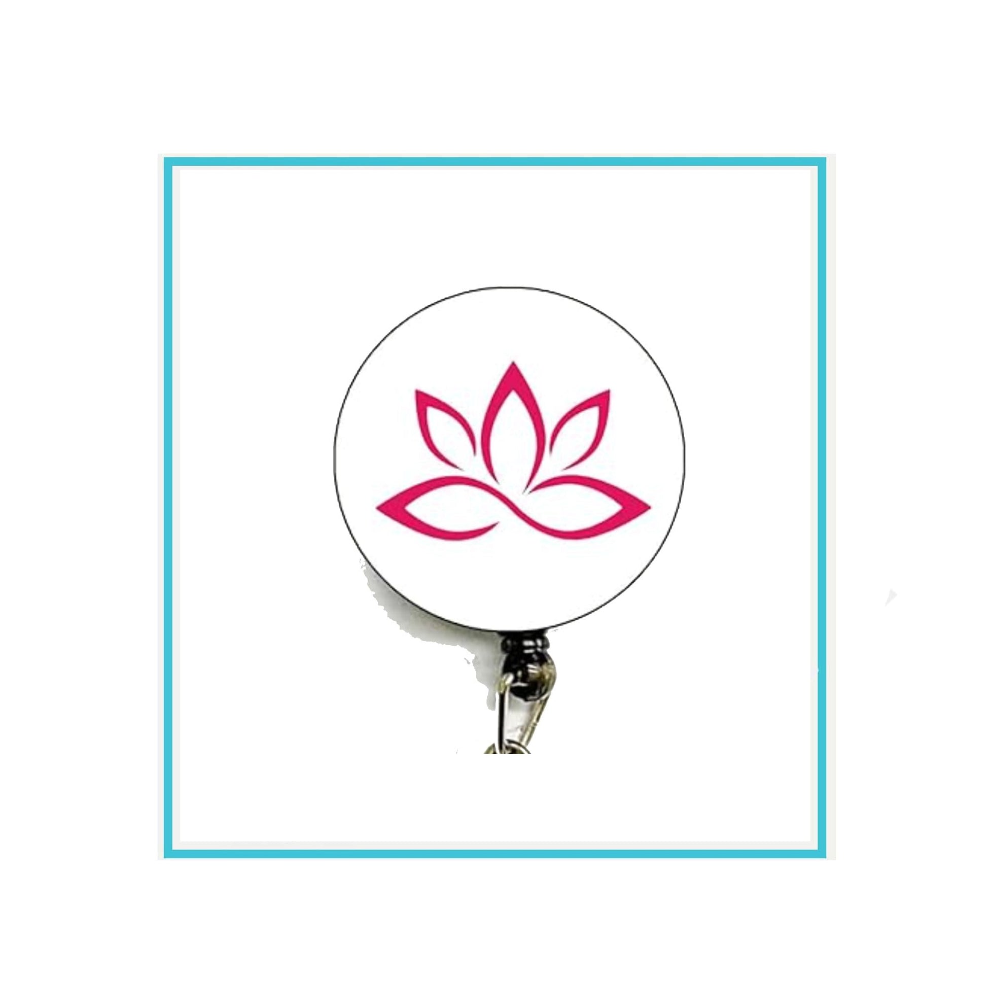 Lotus Symbol Badge Reels Cute Felt Retractable Badge Reels 1.45-inch Default Title