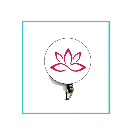 Lotus Symbol Badge Reels Cute Felt Retractable Badge Reels 1.45-inch Default Title