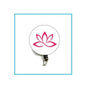 Lotus symbol felt retractable badge reel with pink flower design, round top