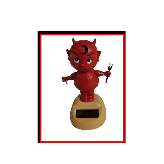 You Little Devil Solar Powered Cute Car Ornament Swing Doll Plus one Random Lanyard Badge Holder Surprise Gift