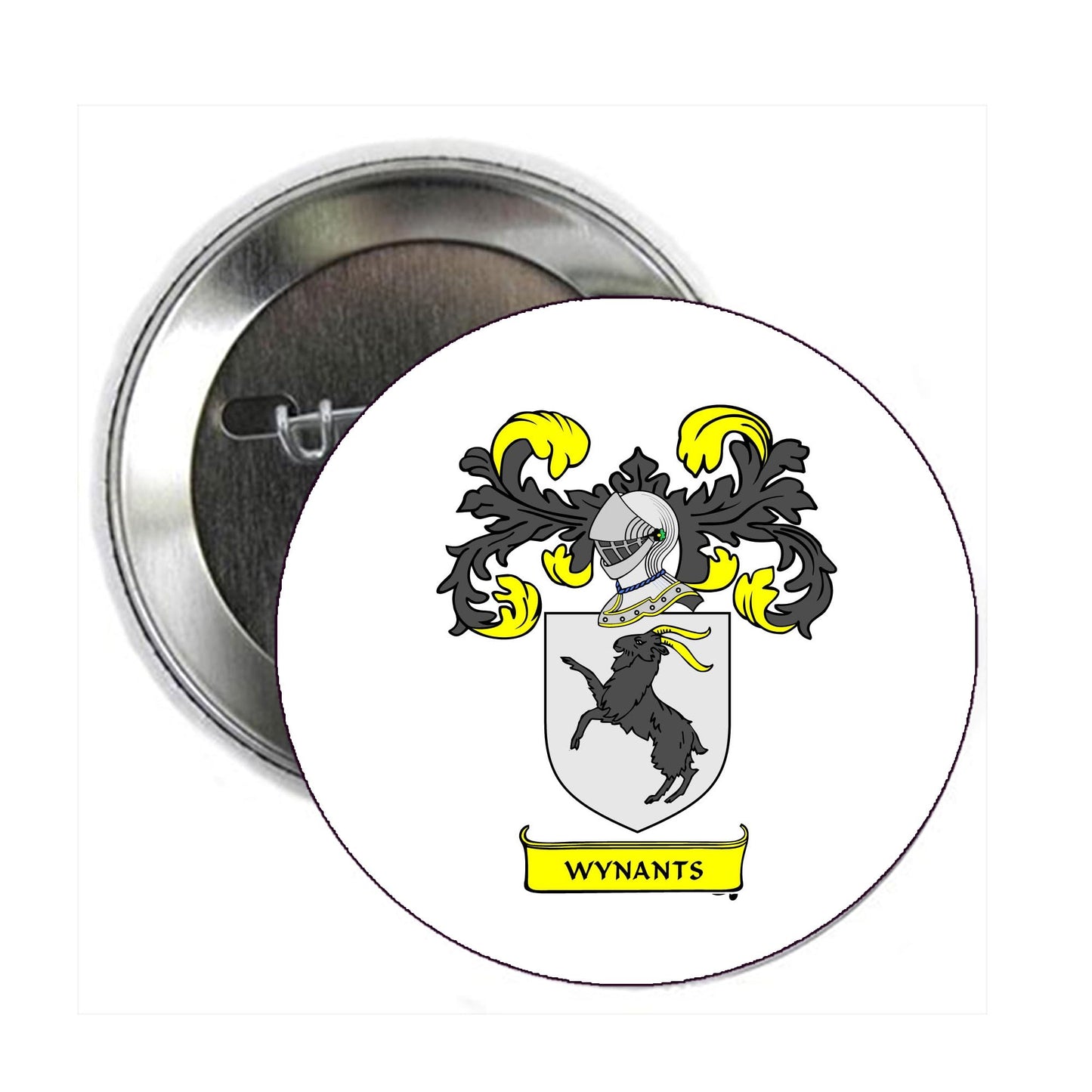 Wynants Family Crest 3-inch Coat of Arms Pinback Default Title