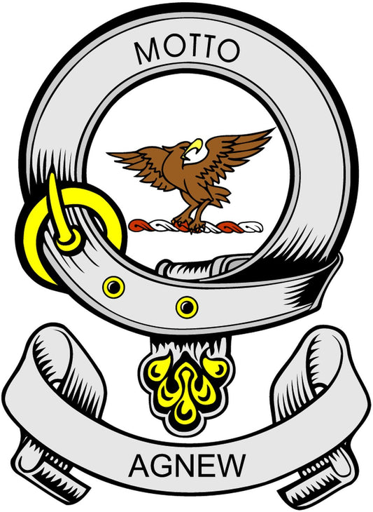 Agnew Family Crest 3" Coat of Arms Fridge Round Magnet