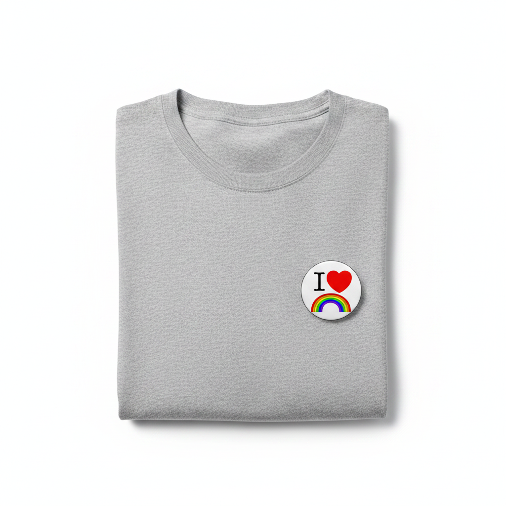 I Love Heart Rainbow 1.25-inch Pinback Button, backpacks