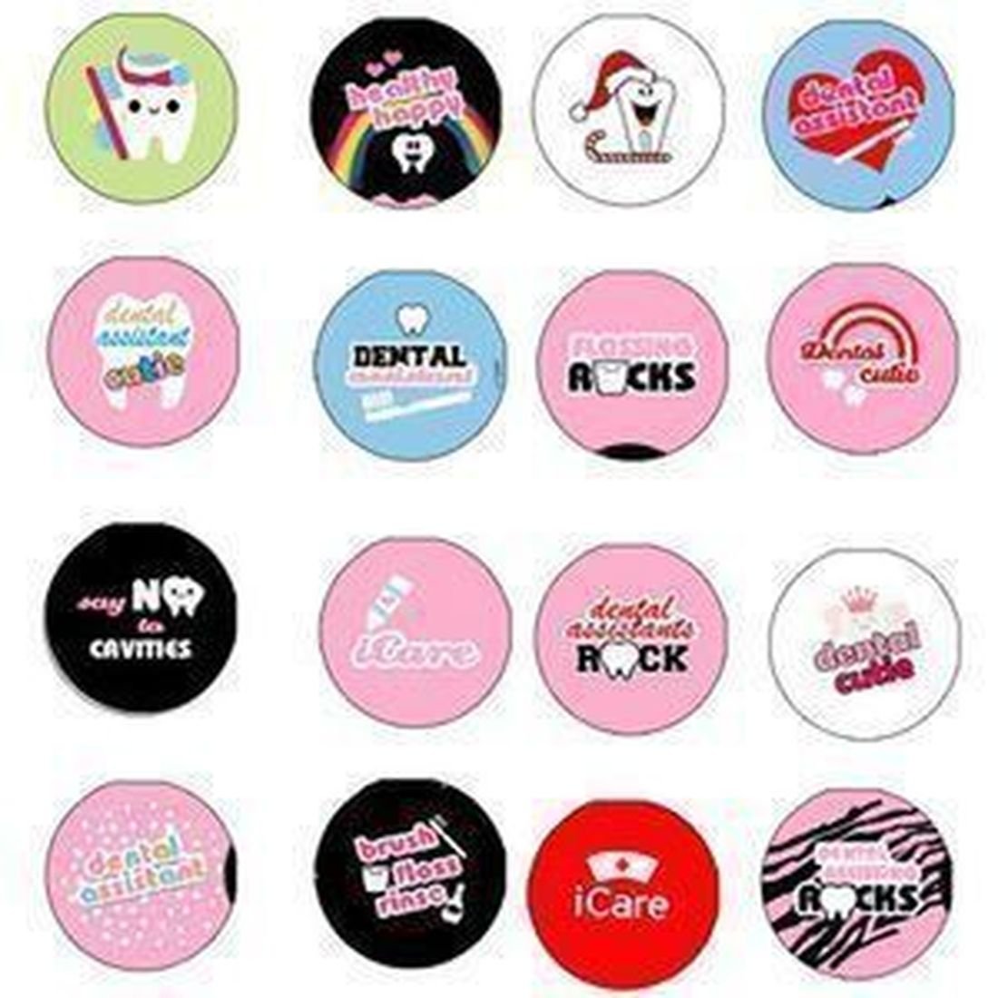 Dentist Humor Collection 1.25" Pinback Button Pin Funny 16 Pcs