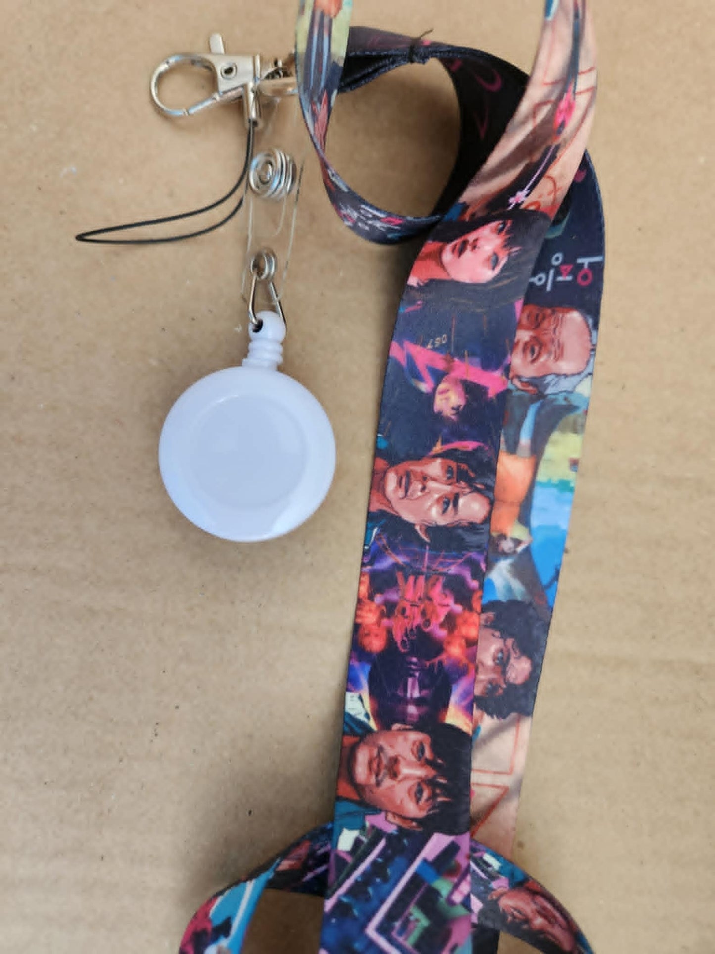 Calamari Badge Reels Cute Felt Retractable Badge Reels Themed Badge Holders Gift for Students, Nurses Doctors ID Badges Name Cards Holidays 1.45" with Lanyard