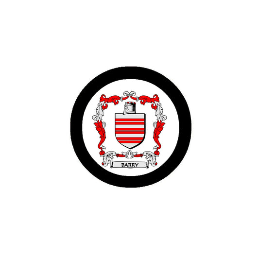 Barry 2 Family Crest 3-inch Coat of Arms Pinback Default Title