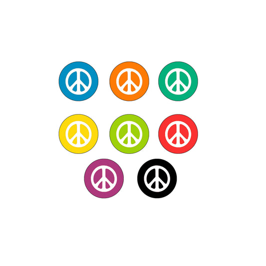 100 Pcs Colorful Peace Hippie Signs 1.25" Badge Pinback for Jackets, Backpacks, etc.