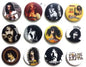 Set of 12 round Frank Zappa pinback buttons with varied face artworks, 1.25-inch
