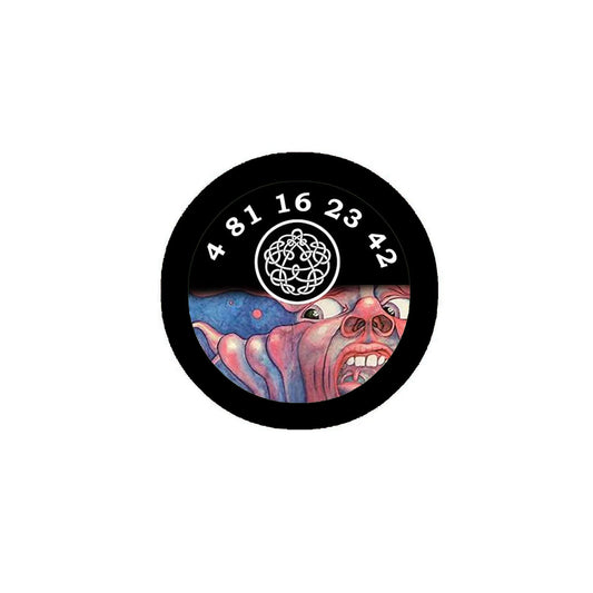 4 81 16 23 42..." Crimson Repeating Coding Style 2.25" Pinback for Jackets, Backpacks, etc.