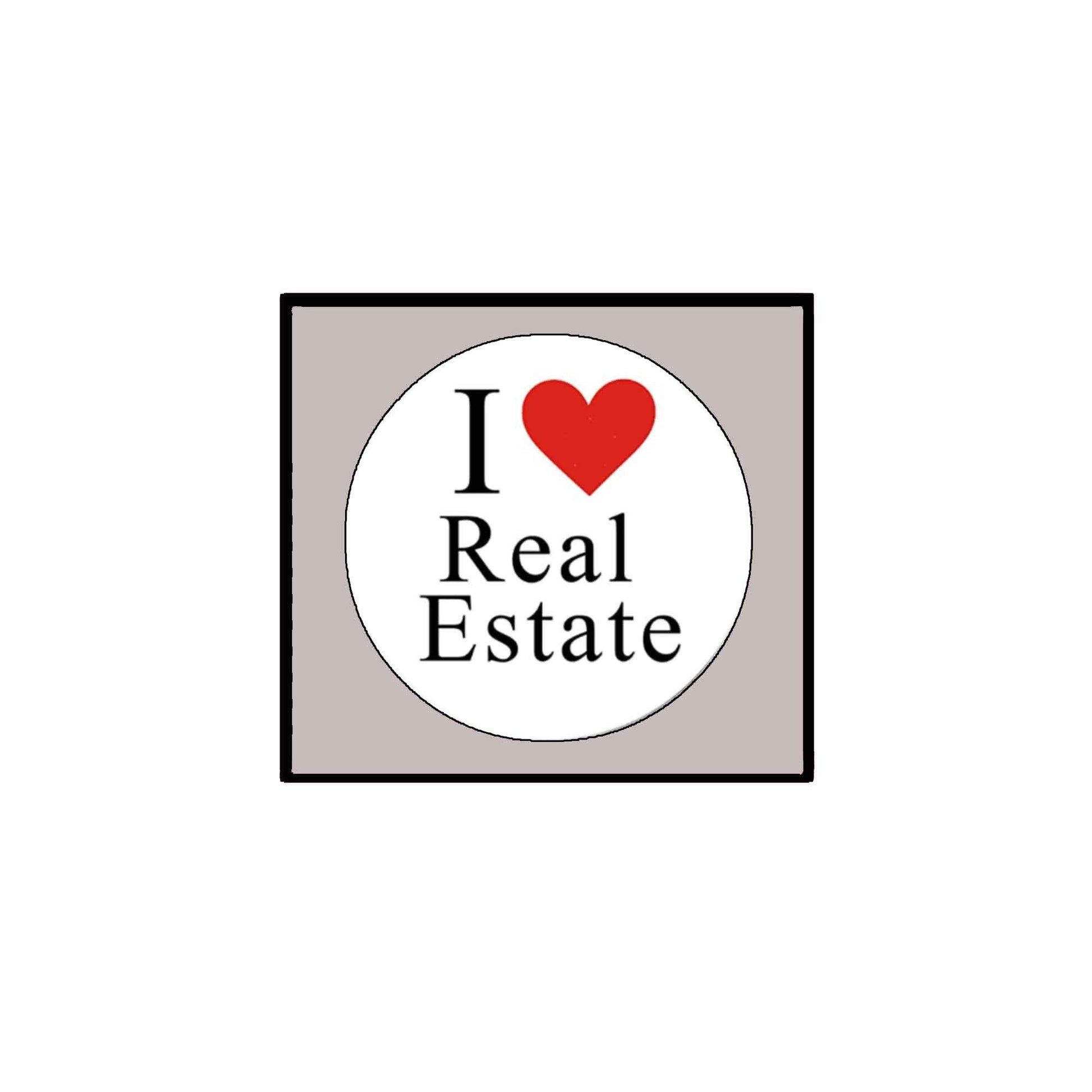 I Love Real Estate Badge Pin 2.25-inch Pinback Default Title
