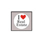 Real estate badge pin with red heart and 'I Love Real Estate' text