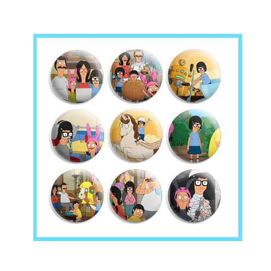 Tina Belcher Bobs Burgers Pinback Buttons Pin Badges 1 Inch (25mm) - Pack of 9 Default Title