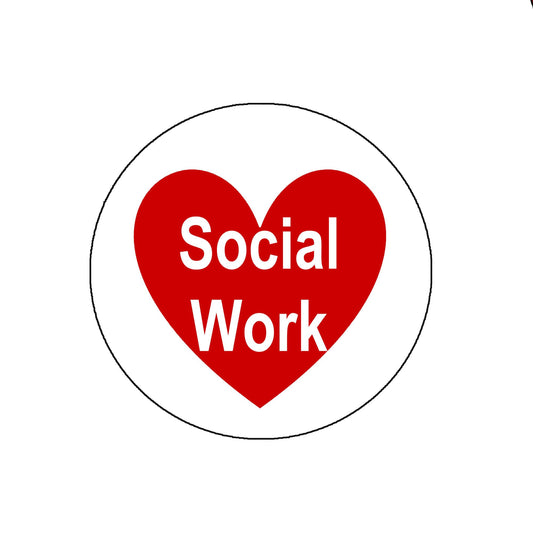 2.25" I Love Social Work Pin Pinback Button Badge Social Worker