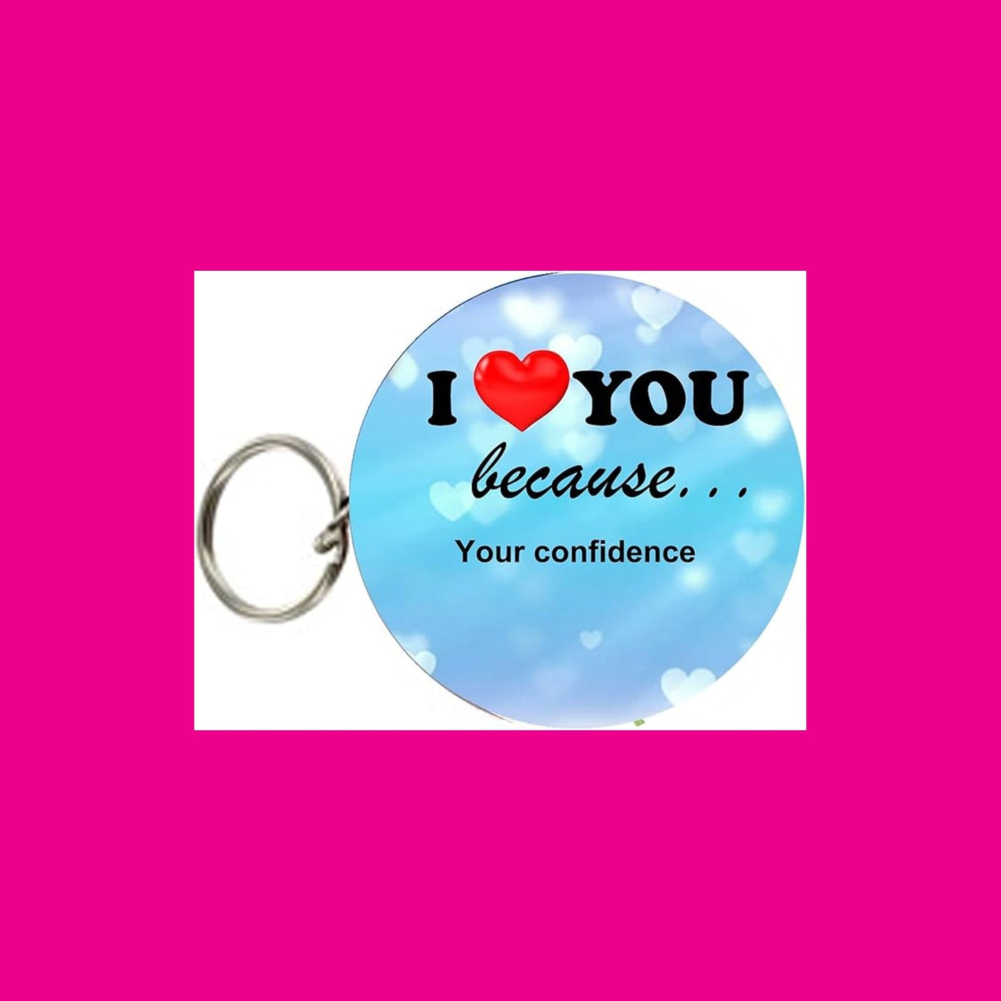 I Love you Because Hashtag v10 Keychain 2.25-inch Love Valentine Proposal