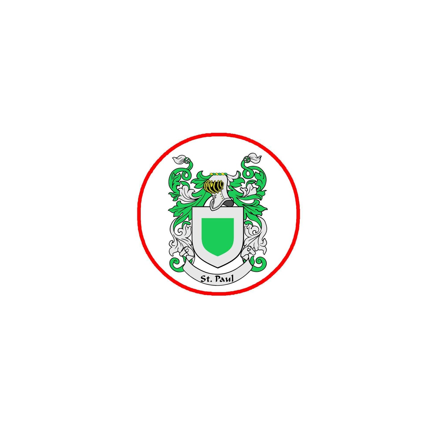 St. Paul Family Crest 3-inch Coat of Arms Fridge Round Magnet Default Title
