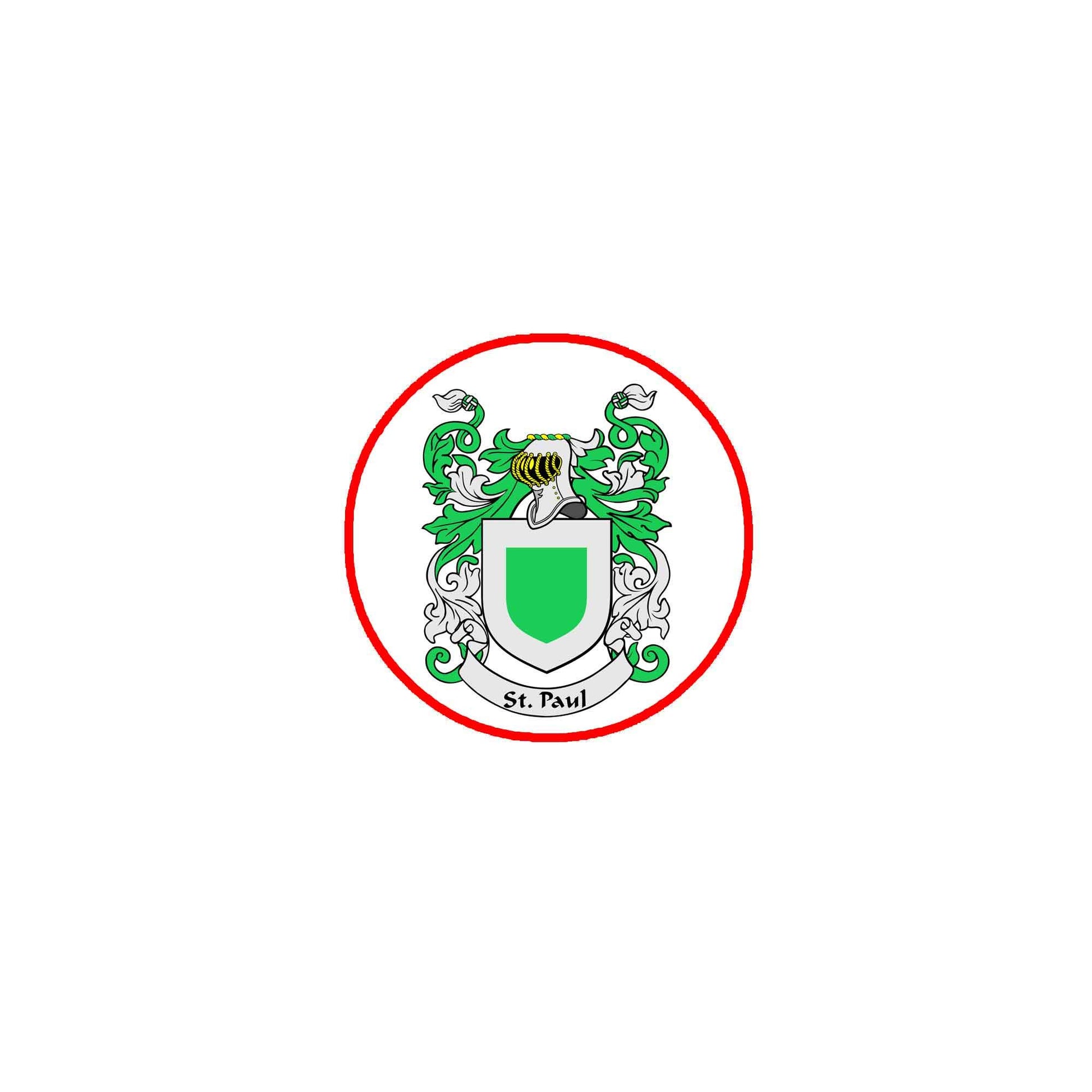 St. Paul Family Crest 3-inch Coat of Arms Fridge Round Magnet Default Title