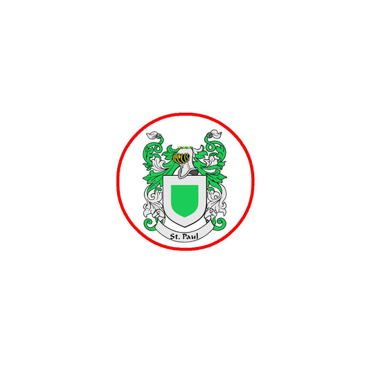 St. Paul Family Crest 3-inch Coat of Arms Fridge Round Magnet Default Title