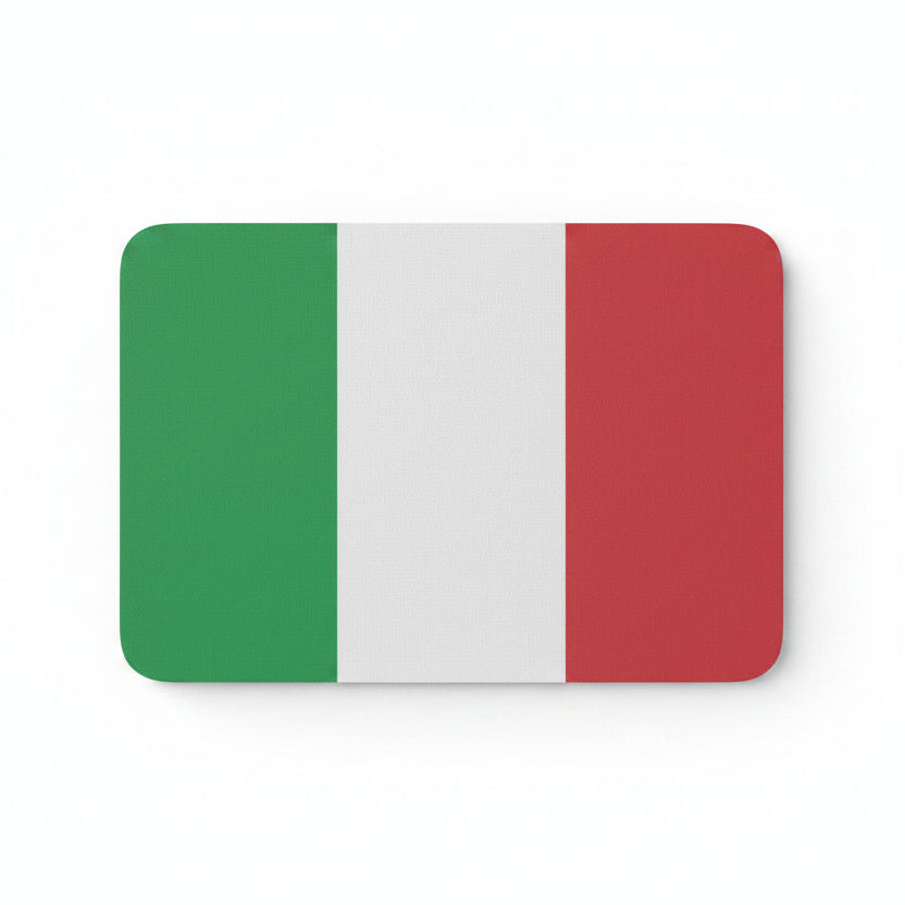 Italy flag mousepad with green, white, and red panels and rounded corners