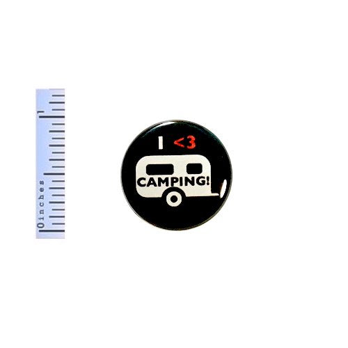 Camping Button I Love Camping Outdoorsy Adventurer Traveler Gift Pin Pinback 1 Inch 25-27