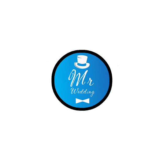 Mr Wedding Blue 2.25-inch Pinback Button Pin Brooch Default Title