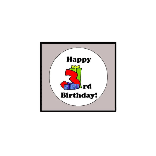Happy 3rd Birthday Hashtag Year 1.25-inch Pinback Button Pin Default Title