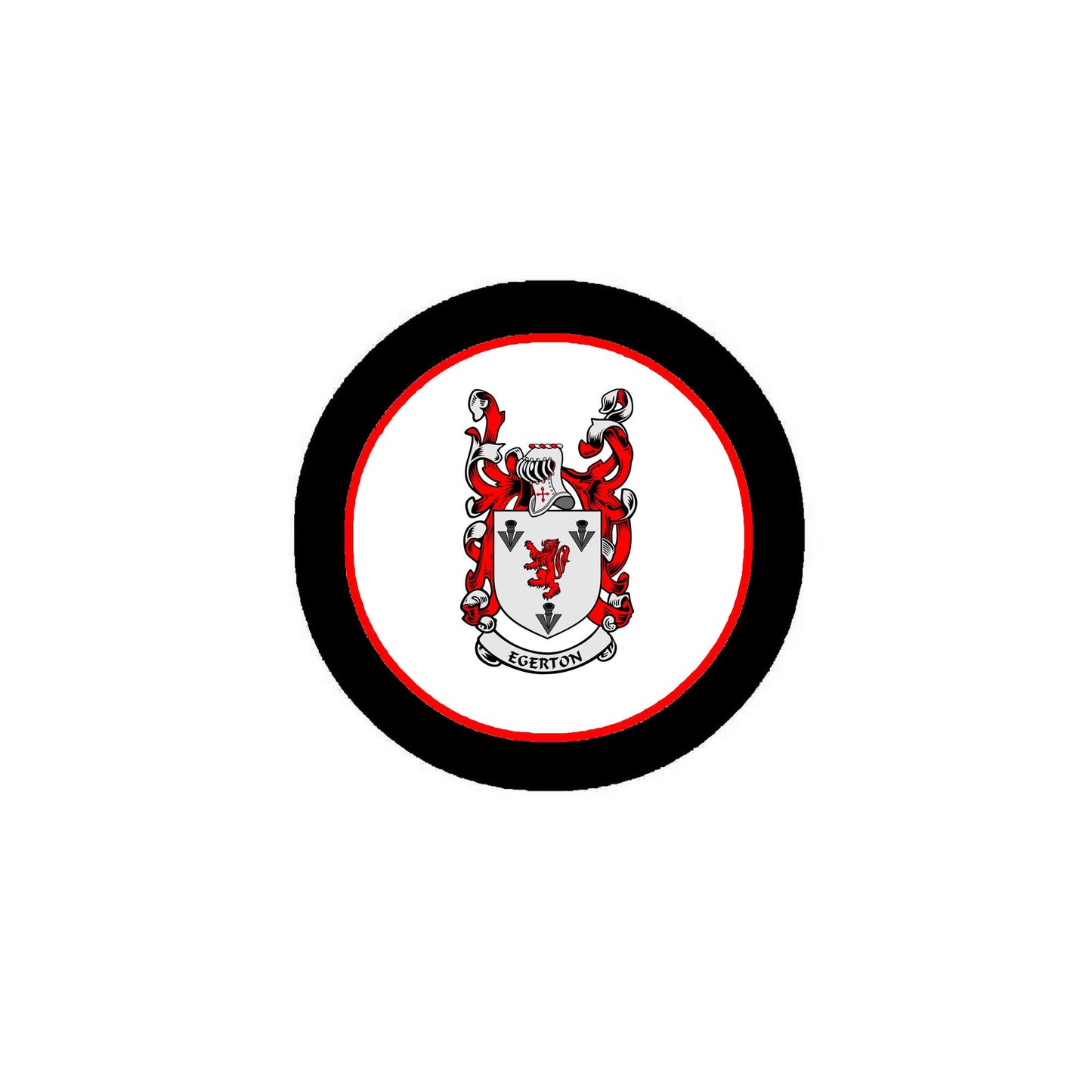 Egerton Family Crest 3" Coat of Arms Pinback Badge Brooch