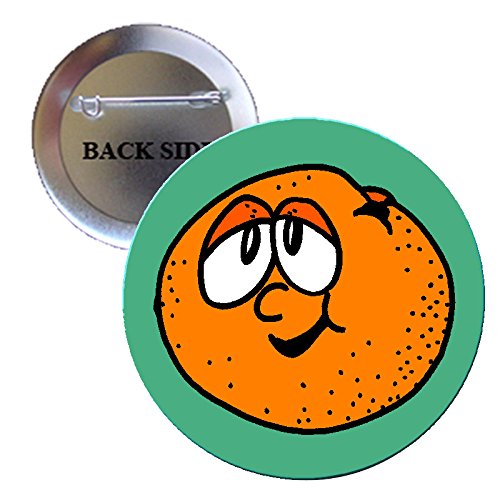 Adorable Little Orange Pinback Button Brooch 1.25"