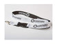 White geometric nylon lanyard with lobster clasp and key holder clip