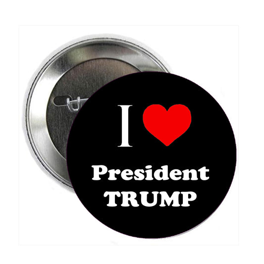 1 Pc I Love President Trump Political Pinback Button Badge 2.25-inch for Jackets, Backpacks or hats