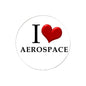 2.25-inch aerospace pinback button: red heart and 'I ♥ AEROSPACE' text