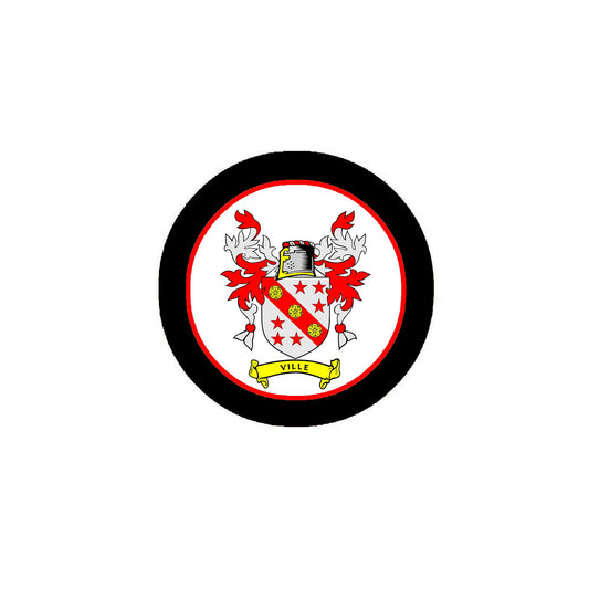 Ville Family Crest 3" Coat of Arms Round Pinback Badge Brooch Pin Back
