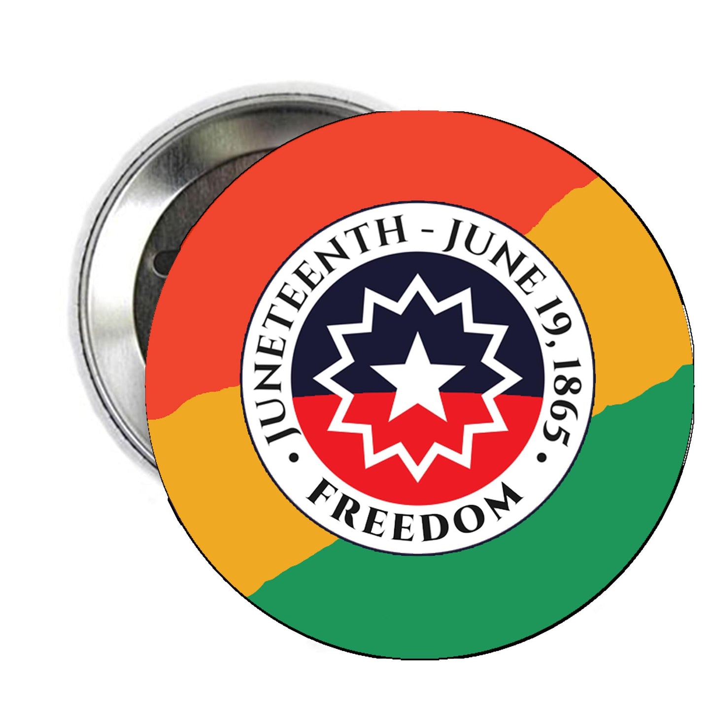 100 Pcs. Juneteenth National June 19, 1865 Freedom Pinback Button 2.25" Pinback Button Pin for Jackets, hats, etc. badges