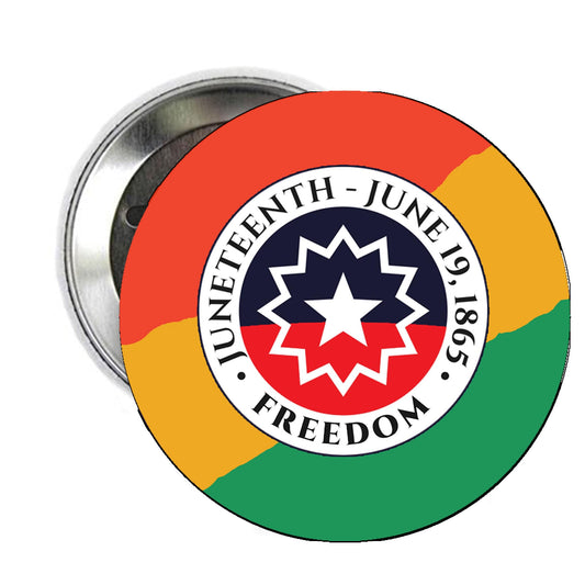 100 Pcs. Juneteenth National June 19, 1865 Freedom Pinback Button 2.25" Pinback Button Pin for Jackets, hats, etc. badges