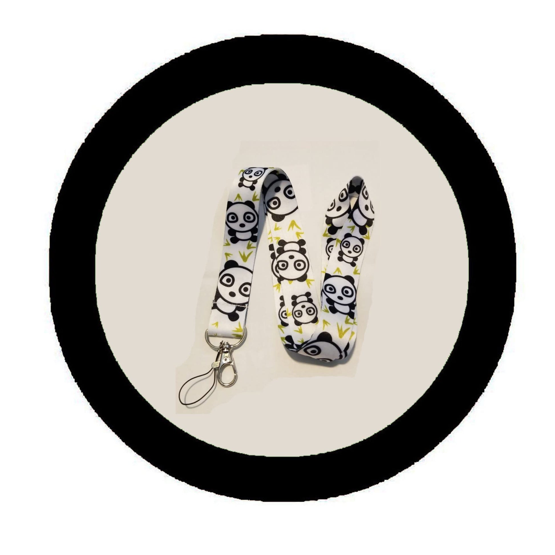 Little Panda White Background Lanyard Beautiful Themed Lanyard - Hook & Phone String Default Title