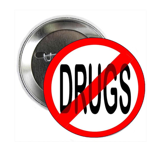 2.25" No Drugs Pinback Button Pin Pinback Brooch for Jackets, Backpacks, Hats