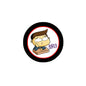 2.25-inch round pinback button with cartoon teen face and 'BORED' text