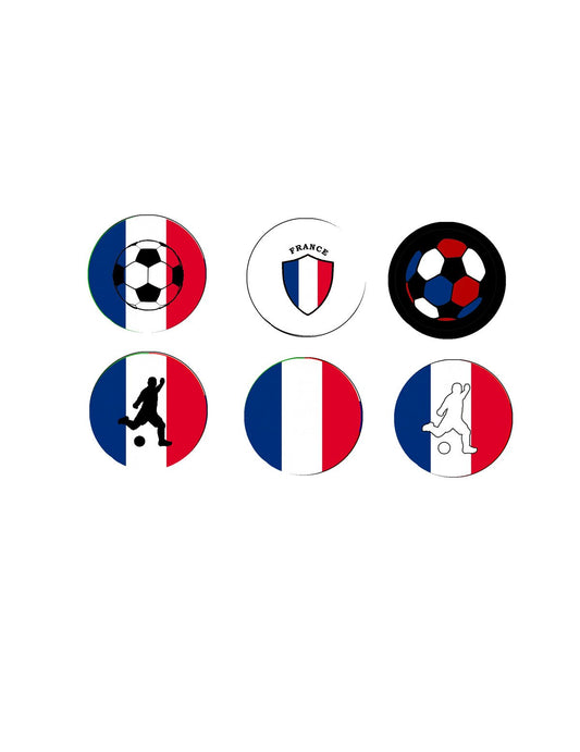 France Soccer Football 2018 Pinback Pin Badge Brooch 6 Pcs Set Default Title