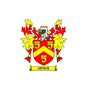 3-inch family crest coat-of-arms magnet with red-and-yellow shield and “ARTHUR” banner