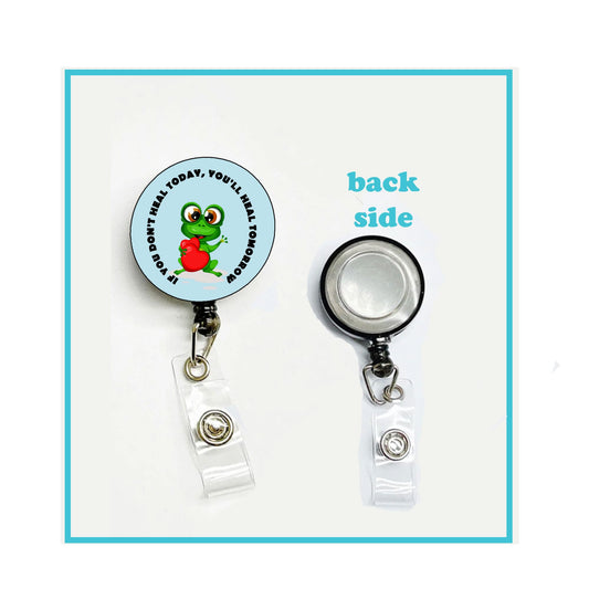Badge Reels Felt Retractable Badge Reels Badge Holders Nurses Doctors ID Badges 1.45-inch If You Don't heal Today.
