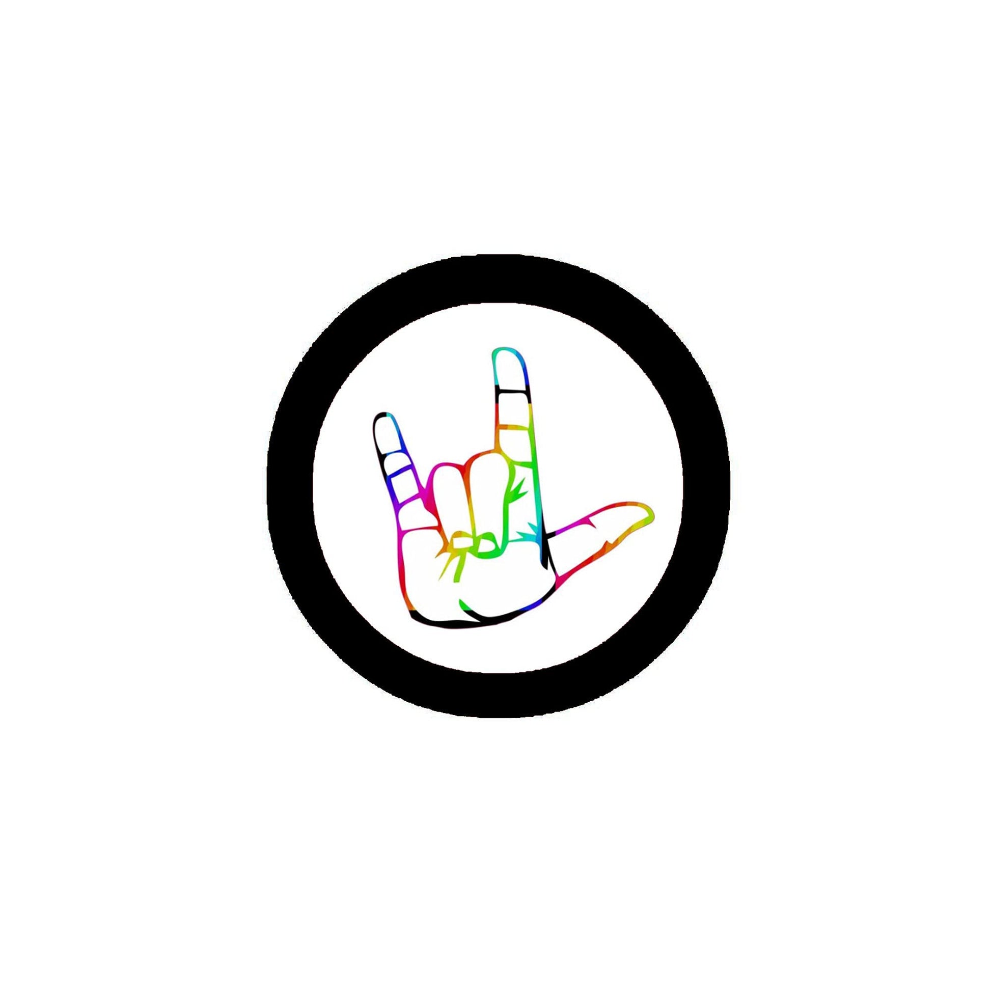 100 Pcs Set. Sign Language I LOVE YOU 2.25-inch Pinback Badge Default Title