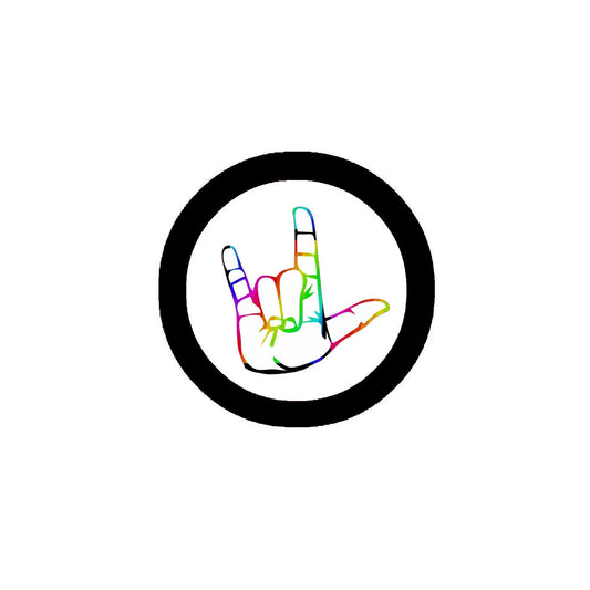 100 Pcs Set. Sign Language I LOVE YOU 2.25-inch Pinback Badge Default Title