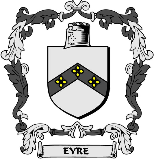 Eyre Family Crest 3" Coat of Arms Fridge Round Magnet